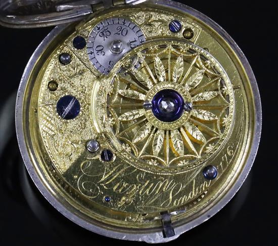 Martin, London, a George III silver pair-cased keywind verge pocket watch, No. 776,